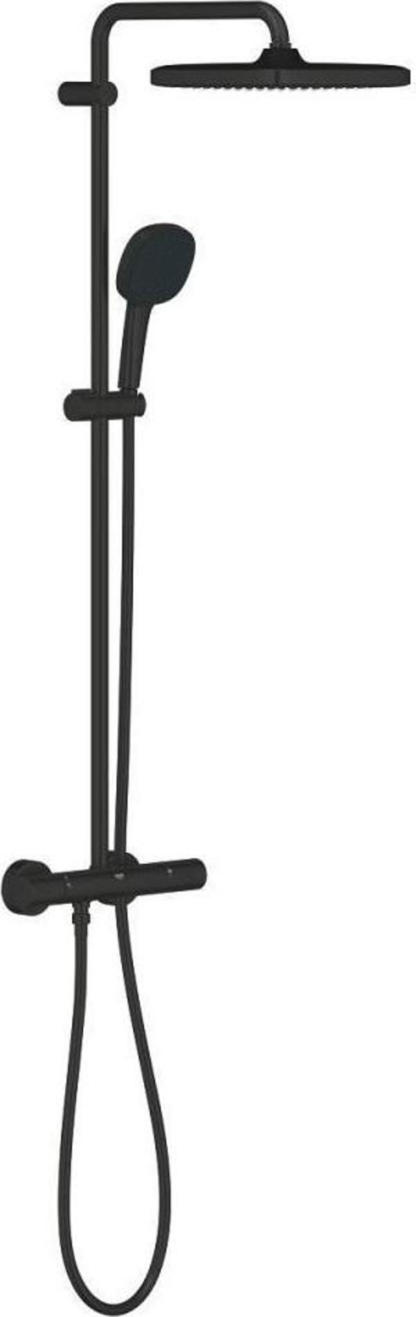 Grohe Tempesta Cube Duş Sistemi Termostatik Duş Bataryalı Mat Siyah - 266892431 - Image 1