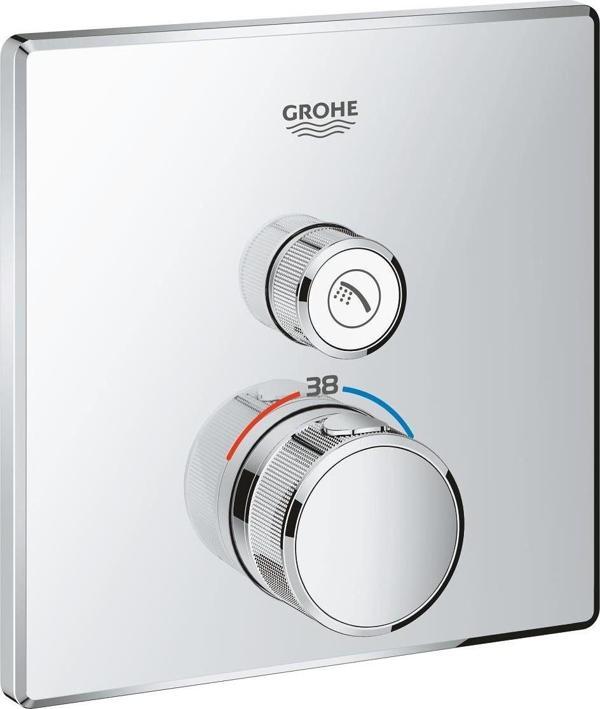 GROHTHERM SMARTCONTROL TEK VALFLİ AKIŞ KONTROLLÜ, ANKASTRE TERMOSTATİK DUŞ BATARYASI 29123000 - Image 1