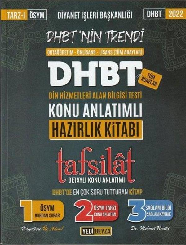 2022 DHBT Tafsilat Konu Anlatımlı Hazırlık Kitabı - Yedi Beyza - Image 1
