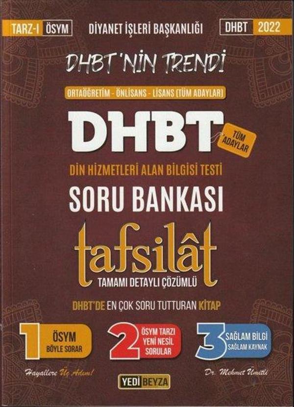 2022 DHBT Tafsilat Tamamı Çözümlü Soru Bankası - Yedi Beyza - Image 1