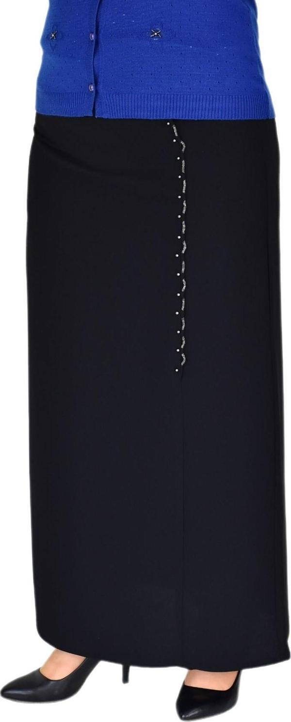 Kadın Uzun Etek Kapalı Yırtmaç Zincir Taş Detaylı 200 BGL-ST03785 - Image 1