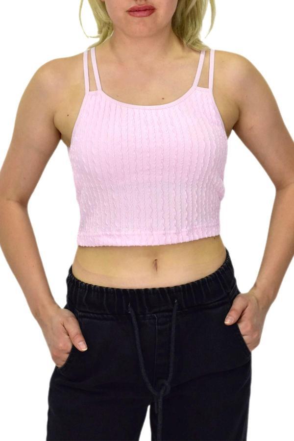 Kadın İp Askılı Pedli Crop 8136 BGL-ST03783 - Image 1