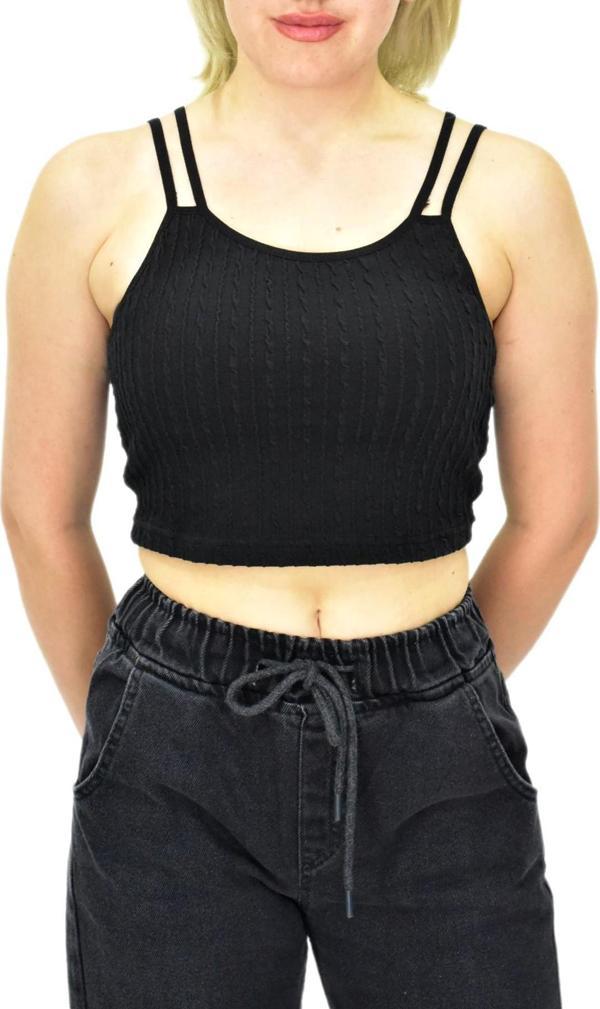 Kadın İp Askılı Pedli Crop 8136 BGL-ST03783 - Image 1