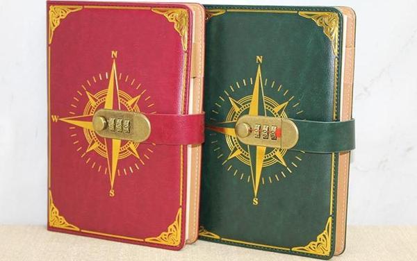 Büro Ev Ofis Hediyesi için Tasarımlı Şifreli Stil Deri Defter - Image 1