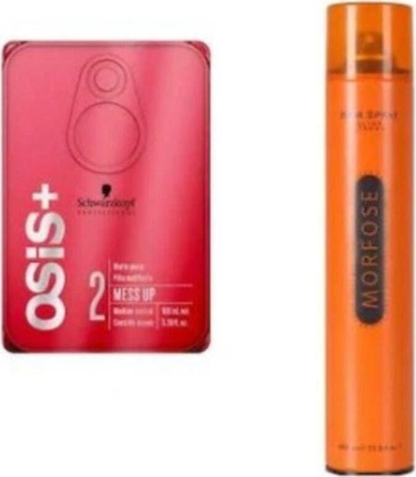 Schwarzkopf Mess Up 100ml + Morfose Turuncu Sprey 400 ml Set - Image 1