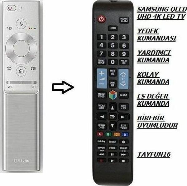SAMSUNG ile uyumlu 4K AKILLI QLED TV -YEDEK KUMANDASI - Image 1