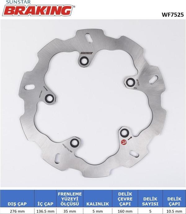 DALGALI ARKA FREN DİSKİ BMW R 1250 RT 1250cc ARKA 2019-2022 - Image 1