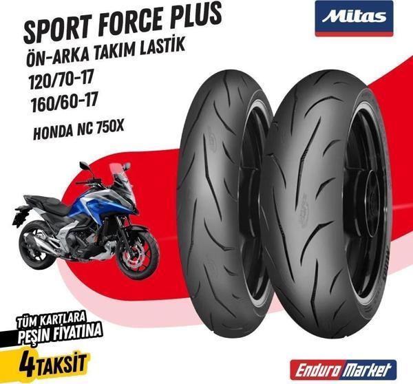 Honda NC 750 Mitas SPORT FORCE + Takım 120/70-17 - 160/60-17 Set - Image 1