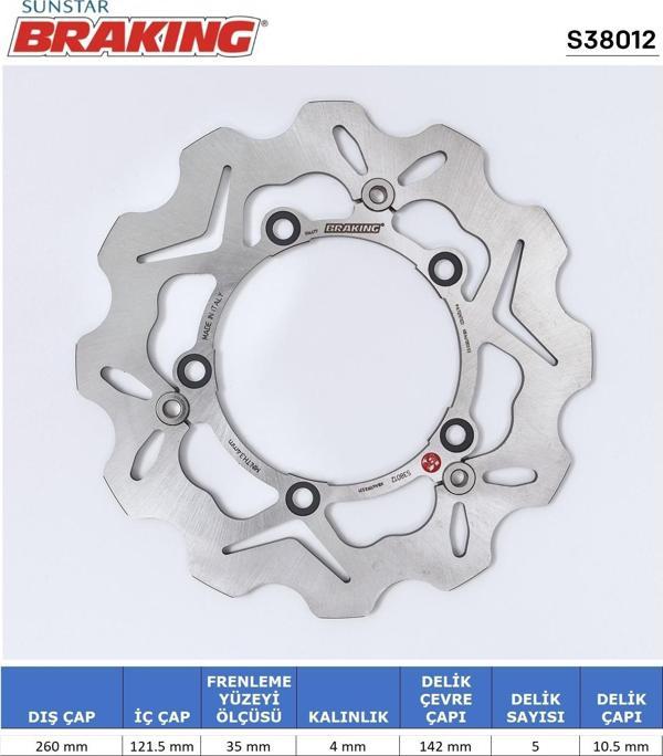 SUZUKI AN 400-650 DALGALI ÖN FREN DİSKİ ÖN İKİ TAKIM KULLANIR 2004-2019 - Image 1