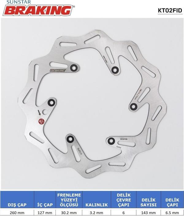 DALGALI ÖN FREN DİSKİ KTM SX-F 450cc ÖN 2004-2021 - Image 1