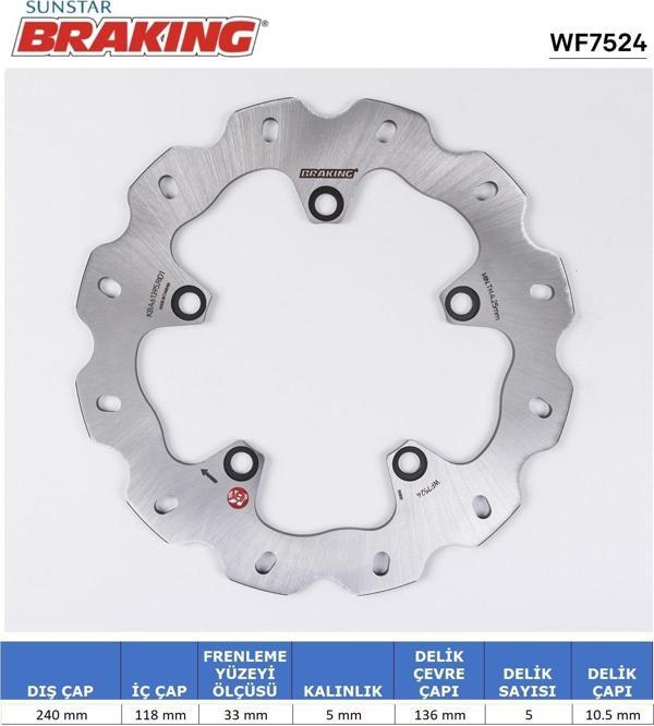 HONDA NC 700-750 BMW G 310 R GS DALGALI ARKA FREN DİSKİ 2014-2025 - Image 1
