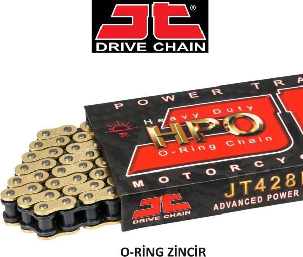 JT 428 ORİNG GOLD ZİNCİR-136 BAKLA APRILIA TUONO 125cc O-RINGLİ ZİNCİR 2017-2021 - Image 1