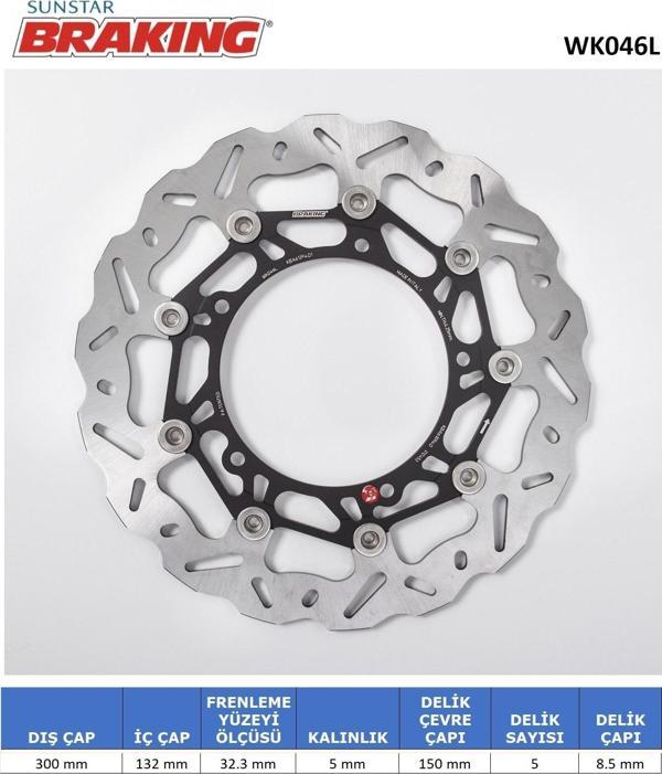 YAMAHA DALGALI ÖN PERFORMANS FREN DİSKİ YAMAHA YZF R7 700cc ÖN SOL 2022-2024 - Image 1