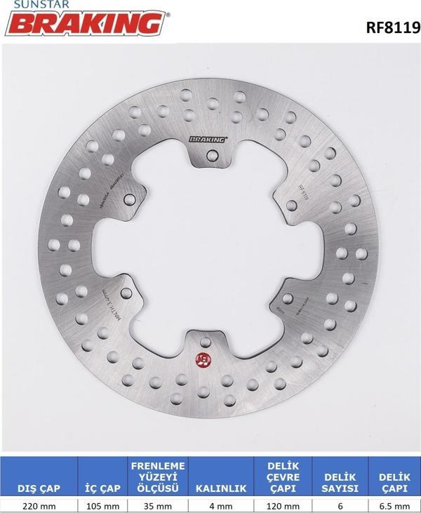 VESPA GTS 125-250-300 YUVARLAK ÖN VE ARKA FREN DİSKİ 2010-2022 - Image 1
