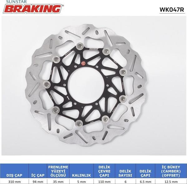 HONDA CBR 600 RR CB 1000 R DALGALI ÖN PERFORMANS FREN DİSKİ ÖN SAĞ 2014-2016 - Image 1