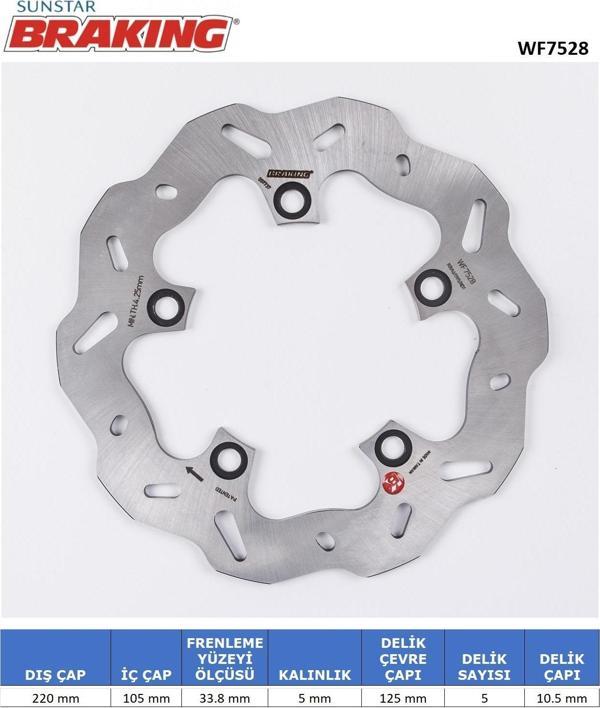 YAMAHA YZF R1 M ARKA DALGALI FREN DİSKİ 1000cc 2015-2022 - Image 1