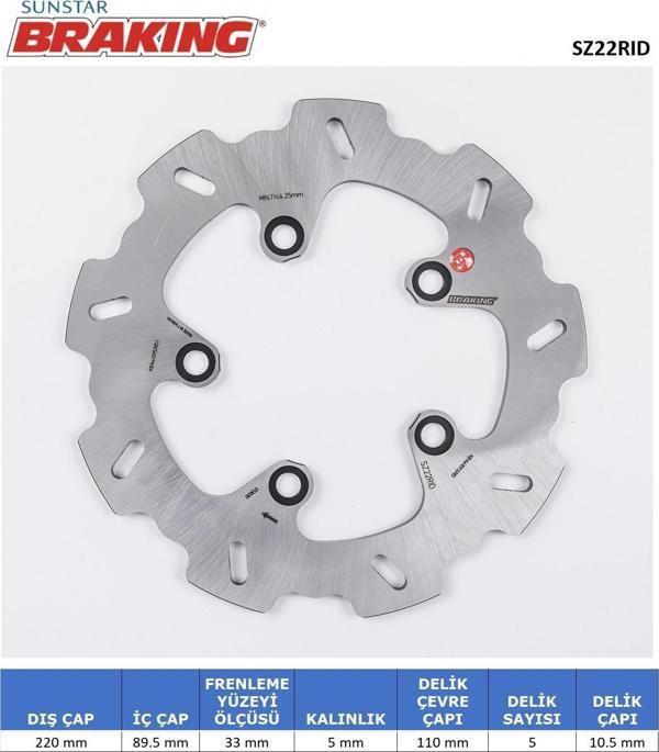 DALGALI ARKA FREN DİSKİ SUZUKI TL S 1000cc ARKA 1997-2001 - Image 1