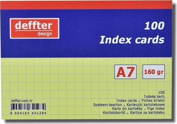 Deffter İndex Kartı A6 Sarı Kareli 641307 - Image 1