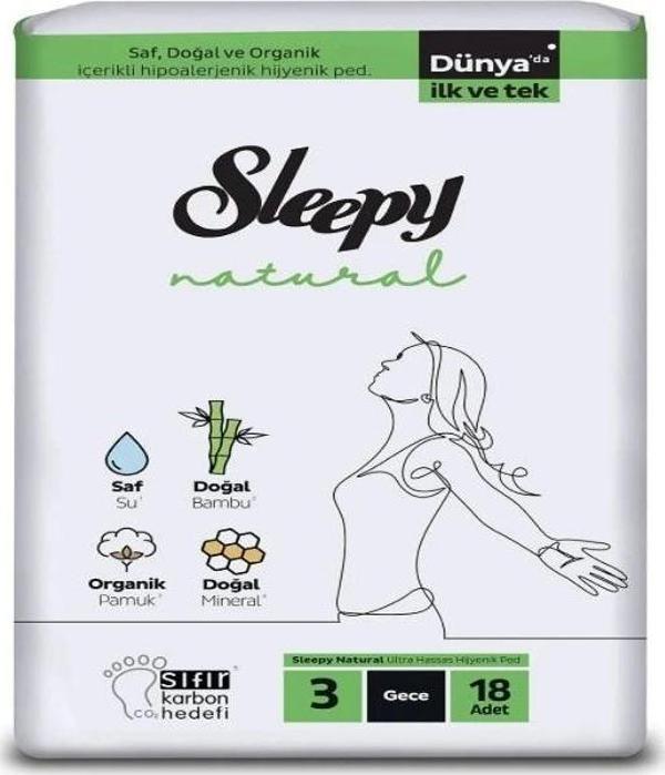 Nessiworld Sleepy Natural Süper Eco Paket Gece 18 Adet - Image 1