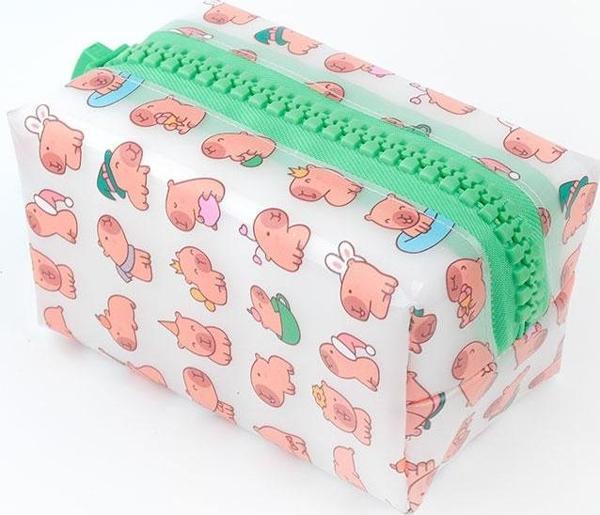 Unicus Capybara Desenli Silikon Makyaj Çantası UNCS-1130 - Image 1