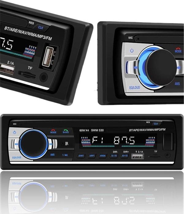 Sunask P.125 Çift Usb Girişli Bluetooth Oto Teyp Araba Teybi Radyo Usb Sd Aux Teyp Amfi Çıkışlı 4X55 Watt - Image 1