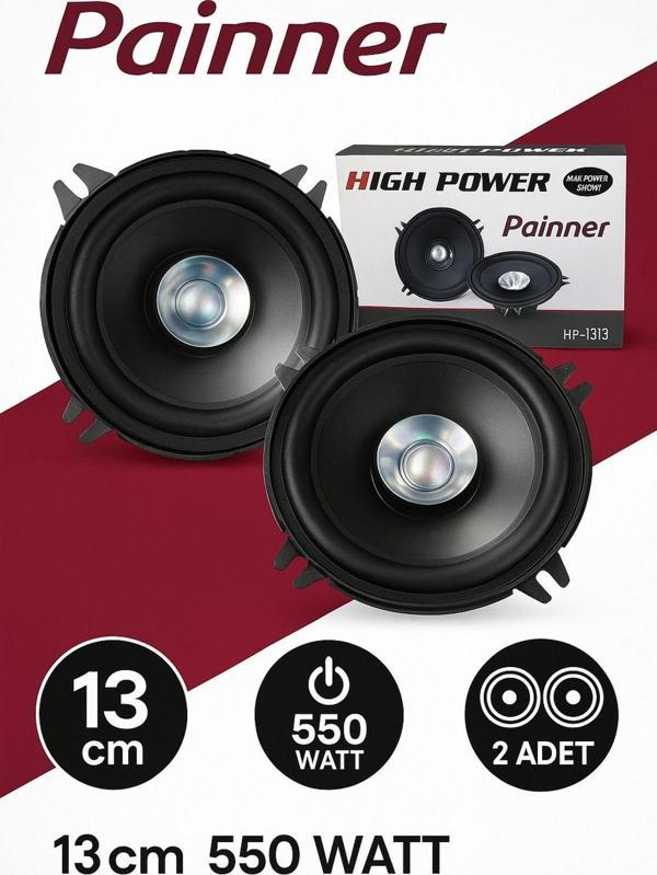 Painner P-1313 550 Watt 13 Cm Oto Araba Hoparlör Yüksek Ses Kalitesi Paket 2 Adettir - Image 1