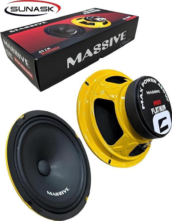 Sunask Massive Ms-M80 Platinum Series Çifti 900 Watt 350 Rms 20 Cm Midarange  Oto Hoparlör Profesyonel Seri - Image 1