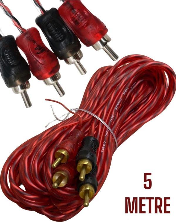 Sunask Sn-Rca 5M 5 Metre Amfi Rca Kablo Tetik Kablolu Amfi Kablo 5 Metre 1. Sınıf Kalite Ben Audıo - Image 1