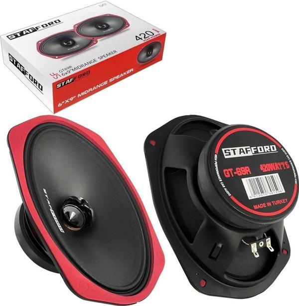 Sunask Stafford Gt69R 420 Watt 140 Rms Midrange Oval Hoparlör Oto Araba Hoparlör  2 Adet - Image 1