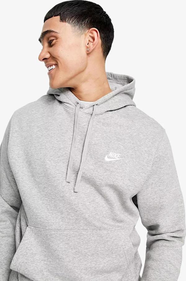 Nike Sportswear Club Hoodie Pullover Erkek Kapüşonlu Sweatshirt Gri - Image 1