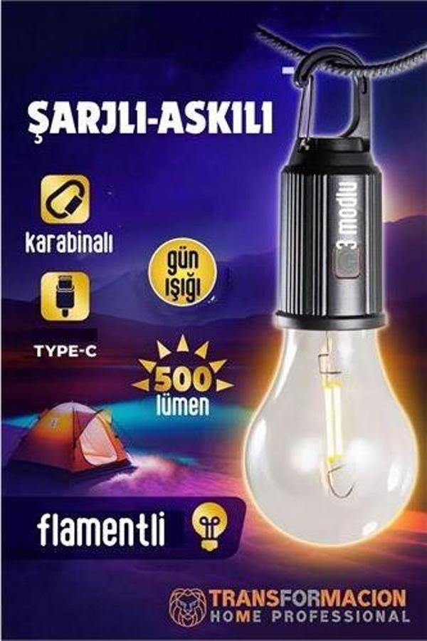 Askılı Portatif Şarjlı Askılı Ampül - Kamp Lambası - Acil Durum Lambası - Image 1