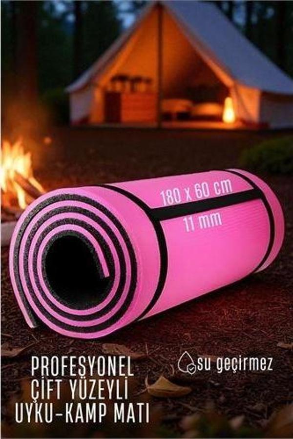 Uyku Matı - Kamp Matı - Piknik Çadır Matı 11 mm Çift Taraflı Pembe - Image 1
