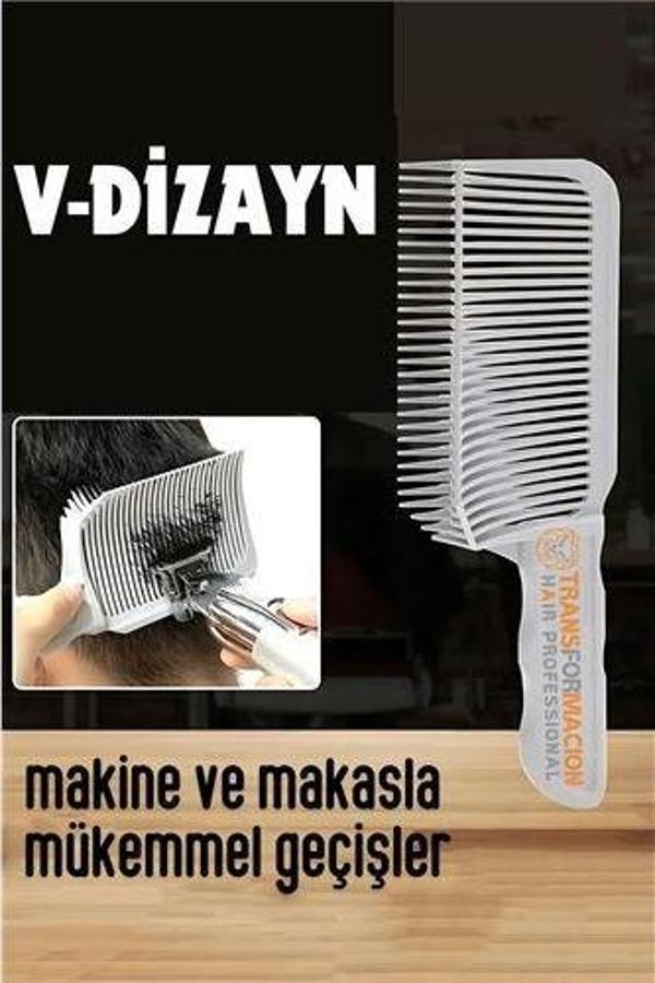 Kuaför Berber V Dizayn Kavisli Kontur Kesim Tarağı - Image 1