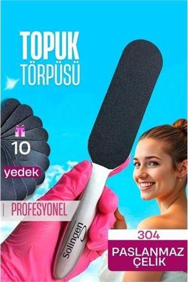  Çelik Topuk Törpüsü - 10 Yedekli Profesyonel Çelik Topuk Törpüsü Solingen Professional - Image 1