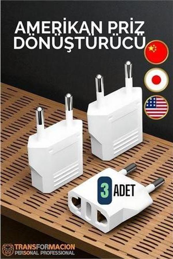 Amerikan Fişi Dönüştürücü - Amerikan Priz Adaptörü 3 ADET - Image 1