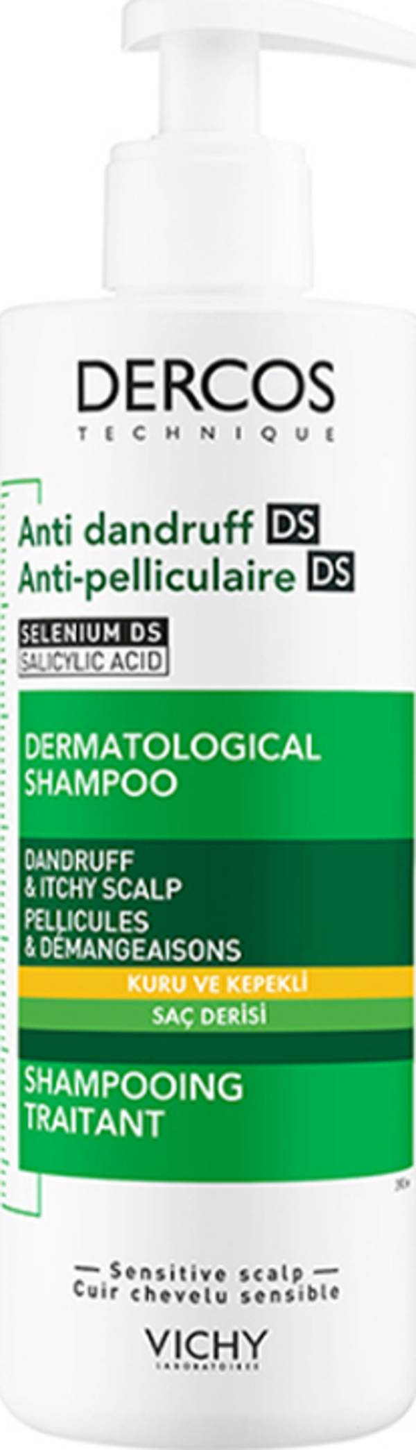 Vichy Dercos Anti Dandruff Kepek Karşıtı Şampuan 390 ml - Kuru Saçlar - Image 1