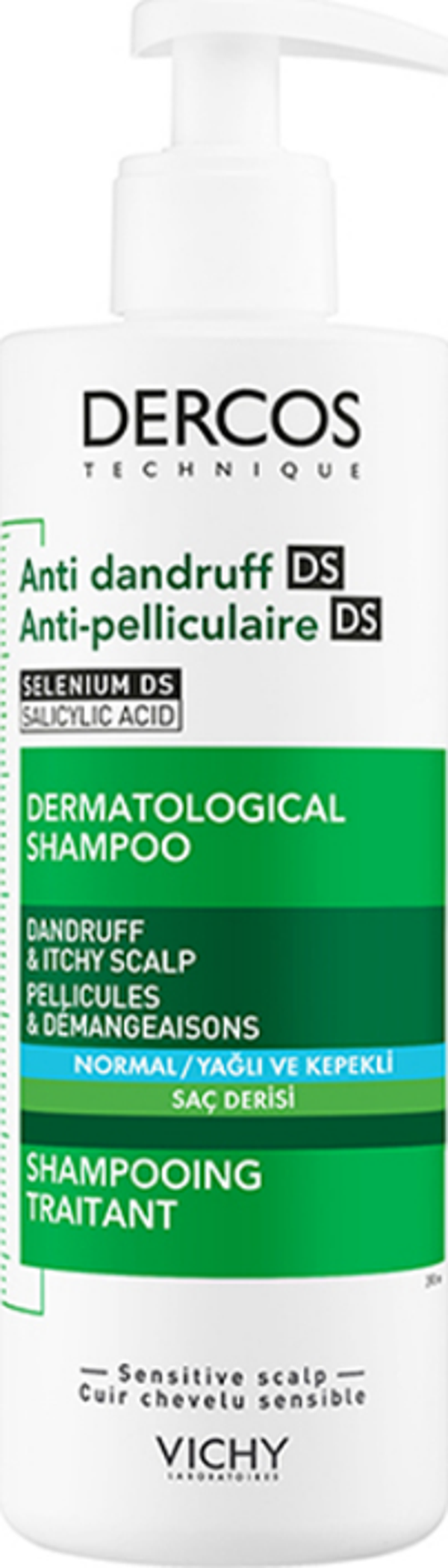 Vichy Dercos Anti Dandruff Kepek Karşıtı Şampuan 390 ml - Normal ve Yağlı Saçlar - Image 1