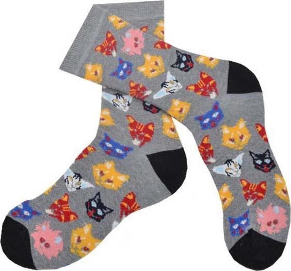 Kedi Köpek Desenli Çorap Erkek Uzun Çorap Clb - Image 1