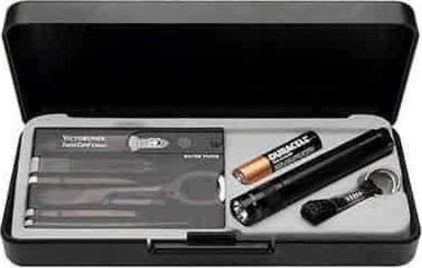 Victorinox Swiss Card + Maglite Fener Seti, Siyah - Image 1