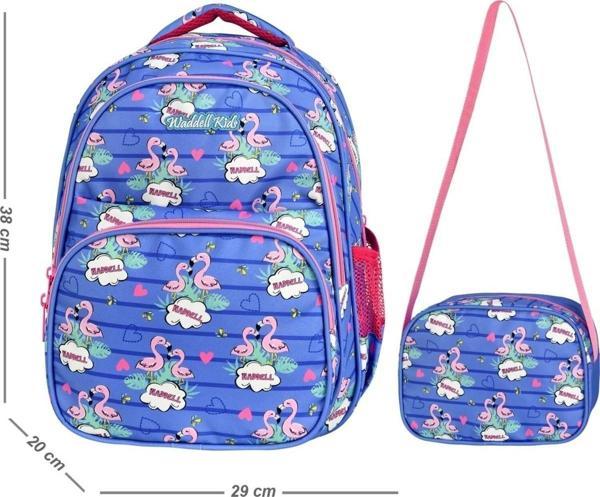 Mavi Flamingo Desenli Ilkokul Sırt Çantası Ve Beslenme Çantası - Image 1