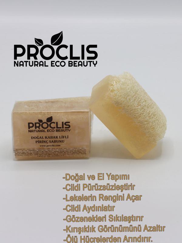 Proclis Doğal Kabak Lifli Pirinç Özlü Doğal Sabun 130 gr - Image 1