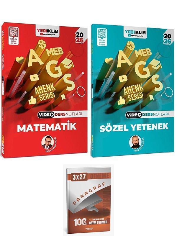Yediiklim 2026 MEB-AGS Matematik Sayısal + Sözel Yetenek Video Ders Notları 2 li Set Anla Kazan Deneme - Anla Kazan Yayınları - Image 1