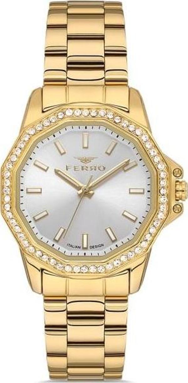 Ferro FL21540AWT-B Quartz Çelik Altın Rengi 32 mm Kadın Kol Saati - Image 1
