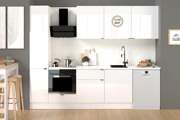 280 Cm %100 Mdf Tezgahlı Efil Ankastre Mutfak Dolabı - Image 1