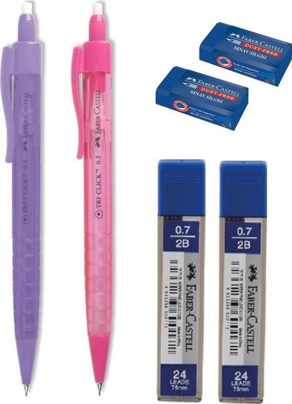 Tri Click Versatil Kalem 0.7 Mm 2 Adet 0.7 Mm uç 2 Adet Sınav Silgi 2 Adet - Image 1