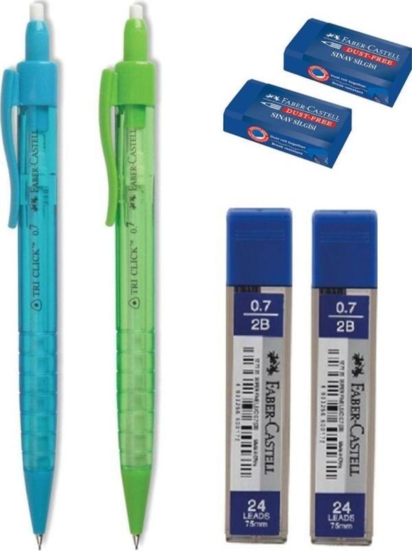 Tri Click Versatil Kalem 0.7 Mm 2 Adet 0.7 Mm uç 2 Adet Sınav Silgi 2 Adet - Image 1