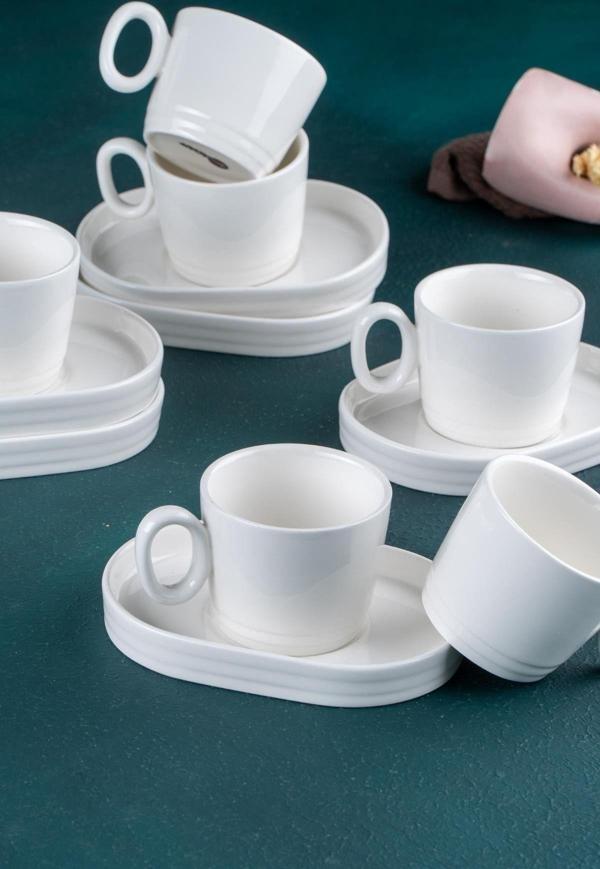 ACAR Bianco Perla 6 Kişilik Kahve Fincanı Takımı - 90 ml - Image 1