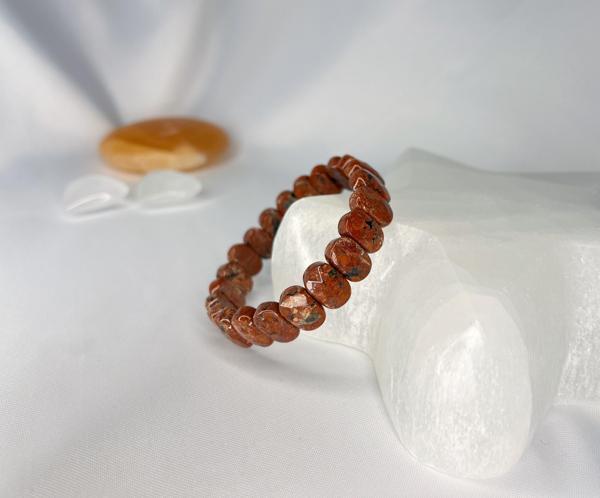 KIRMIZI JASPER DOĞALTAŞ ROLEX KESİM BİLEKLİK  - Image 1