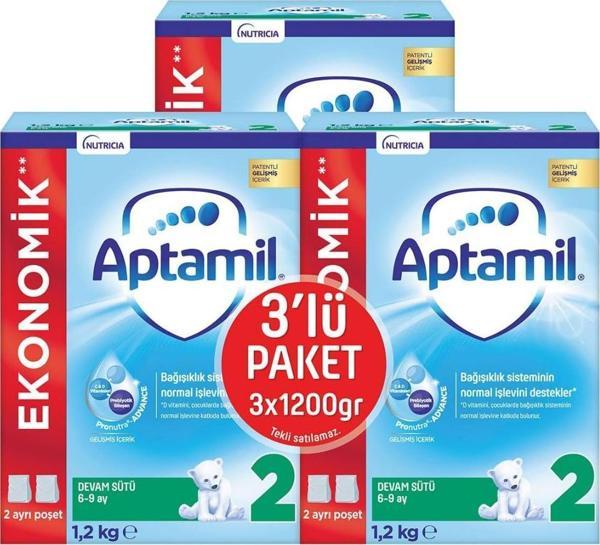 Aptamil 2 Devam Sütü 1200 gr 3 Adet - Image 1