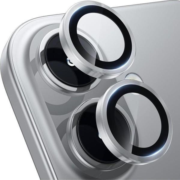 Iphone 16 ve 16 Plus Beyaz (White)  Uyumlu Kamera Lens Koruyucu Cam - Image 1